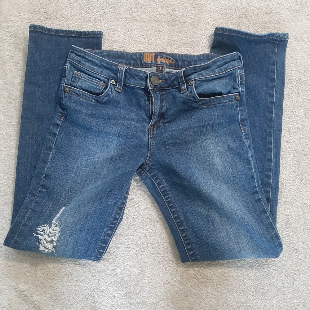 Kut from the Kloth Distressed Blue Skinny Jeans